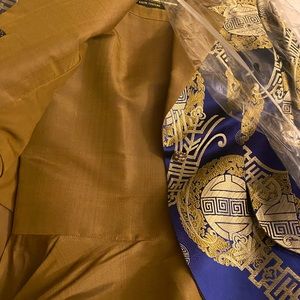 Coat and gold skirt, new never worn.